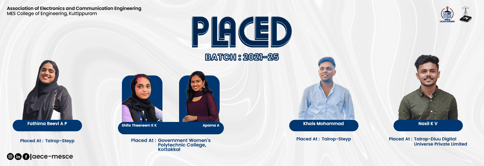PLACEMENT 2021-25 BATCH