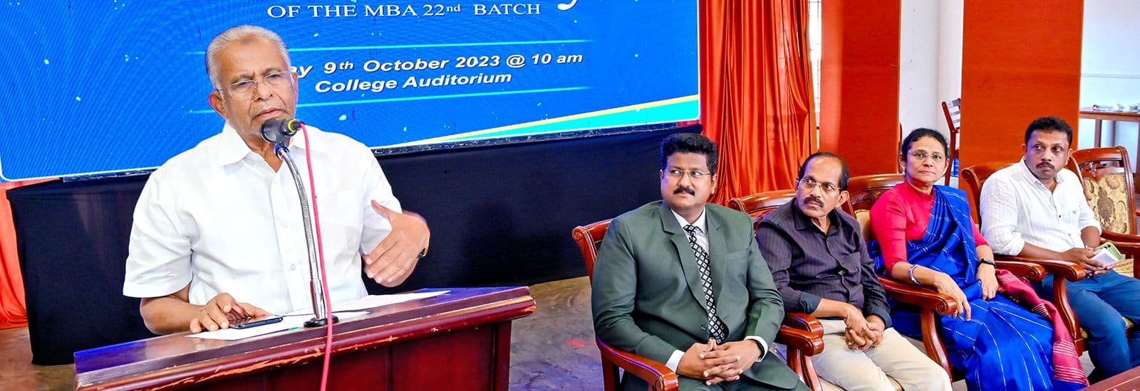 INAUGURATION OF THE MBA 22nd BATCH BY Jb. E.T.MOHAMMED BASHEER, MP-PONNANI